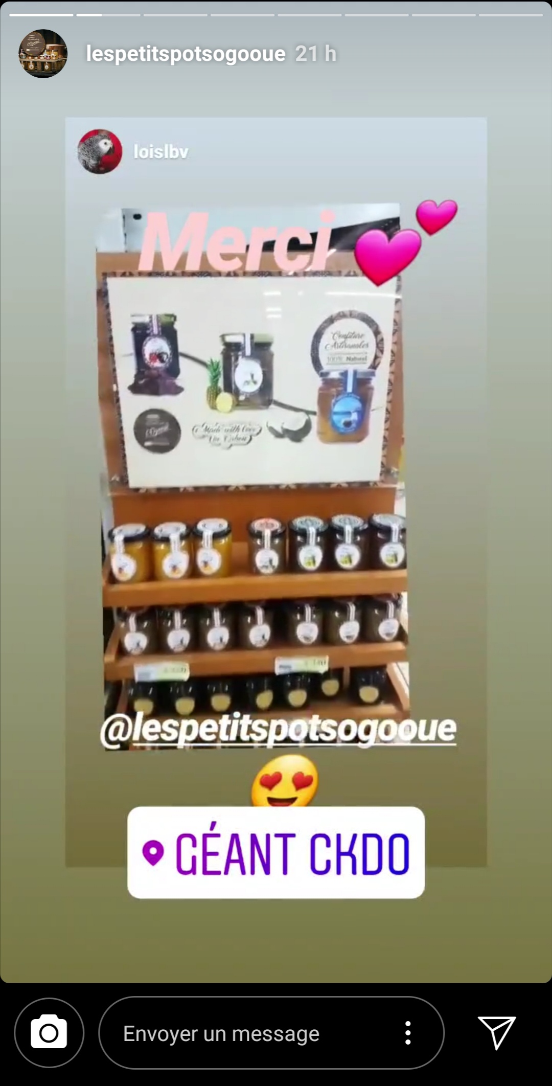 Stories Instagram Petits Pots de l'Ogooué